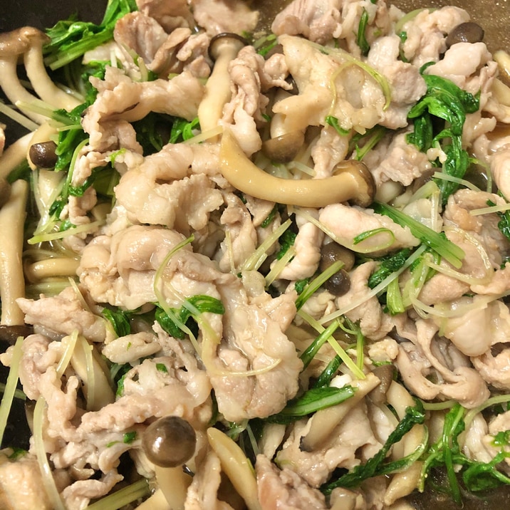 豚肉と水菜きのこのさっぱりポン酢炒め レシピ 作り方 By Miri 楽天レシピ